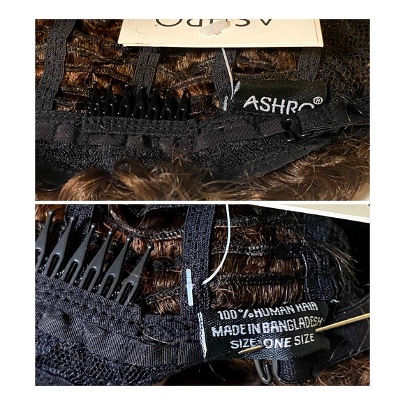 Human Hair Curly Wig ASHRO Color FS430 Brown Copper Women Teens One Size NWT - Picture 4 of 10